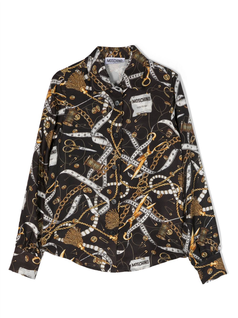 Moschino Kids graphic-print long-sleeve shirt - Black von Moschino Kids