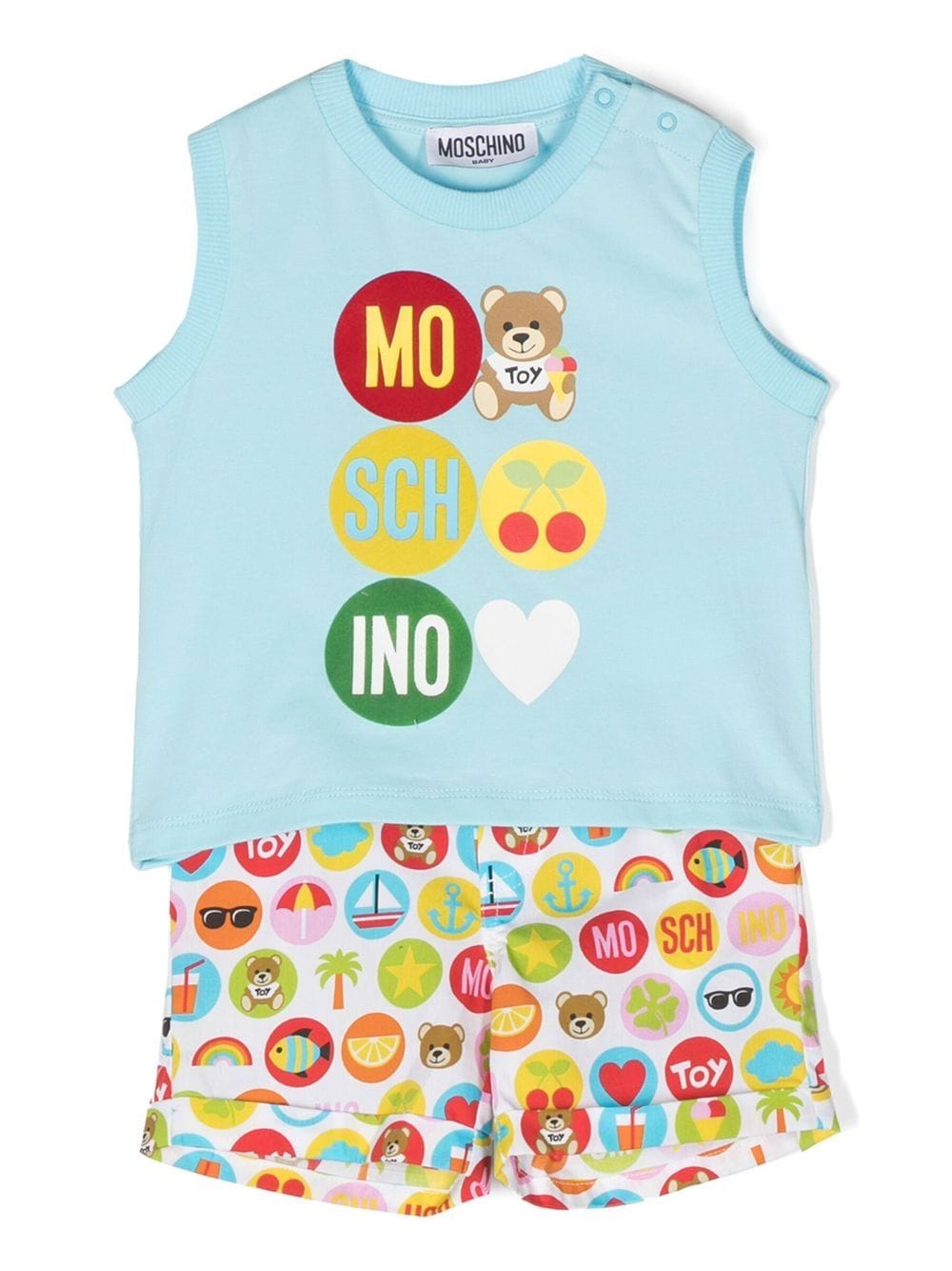 Moschino Kids graphic-print shorts set - Blue von Moschino Kids