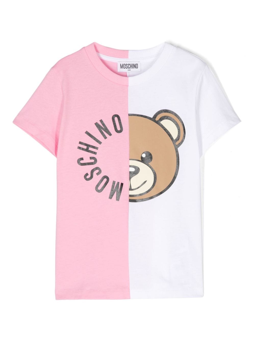 Moschino Kids half-half Teddy Bear T-shirt - Pink von Moschino Kids