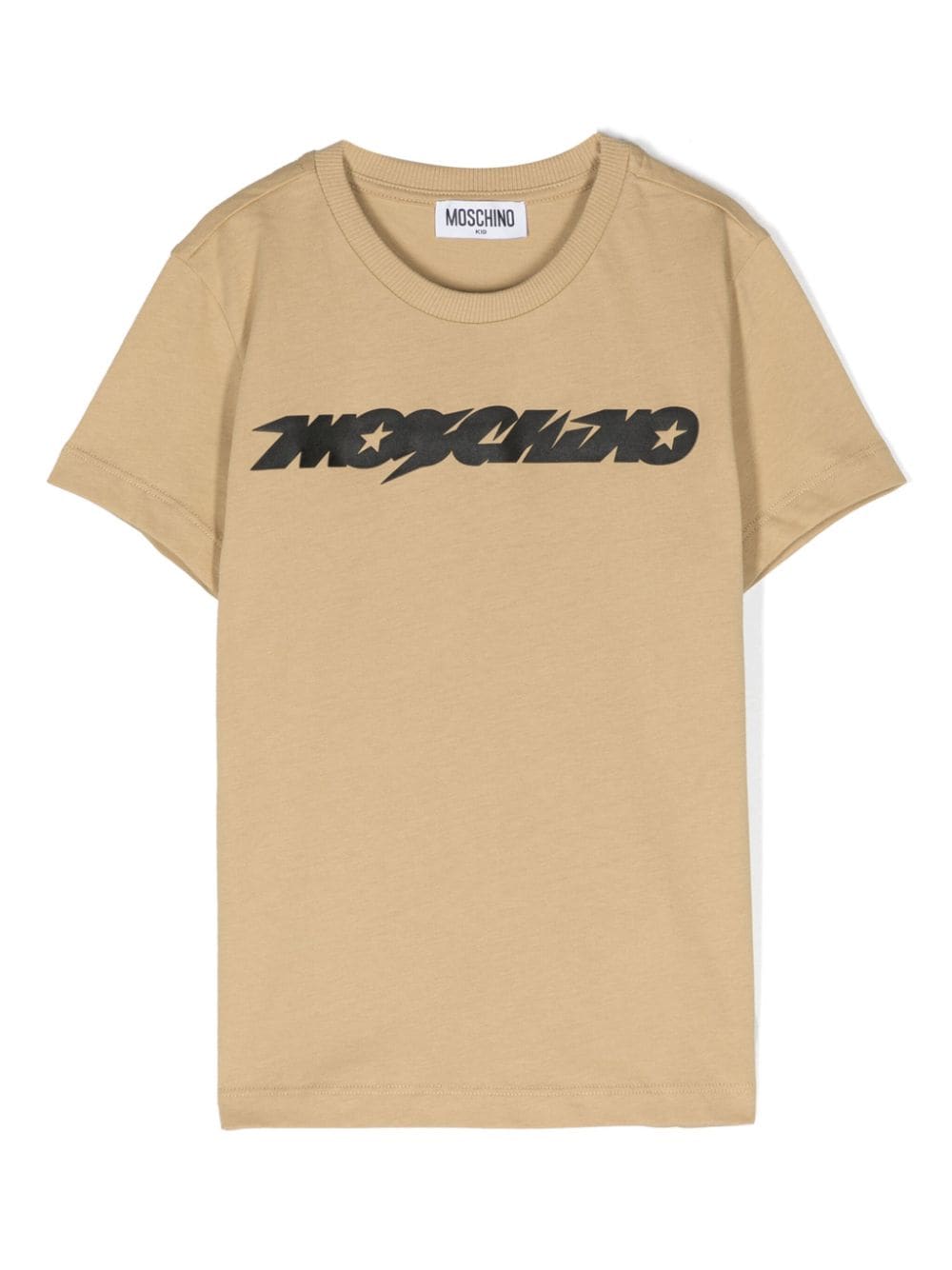 Moschino Kids logo-appliqué cotton T-shirt - Neutrals von Moschino Kids