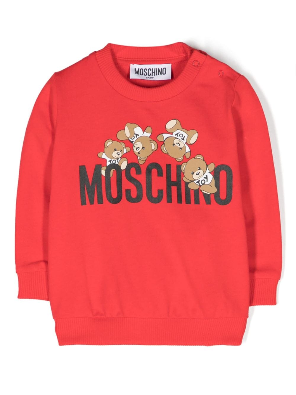 Moschino Kids logo-appliqué cotton sweatshirt - Red von Moschino Kids