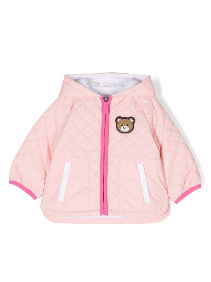 Moschino Kids logo-appliqué padded jacket - Pink von Moschino Kids