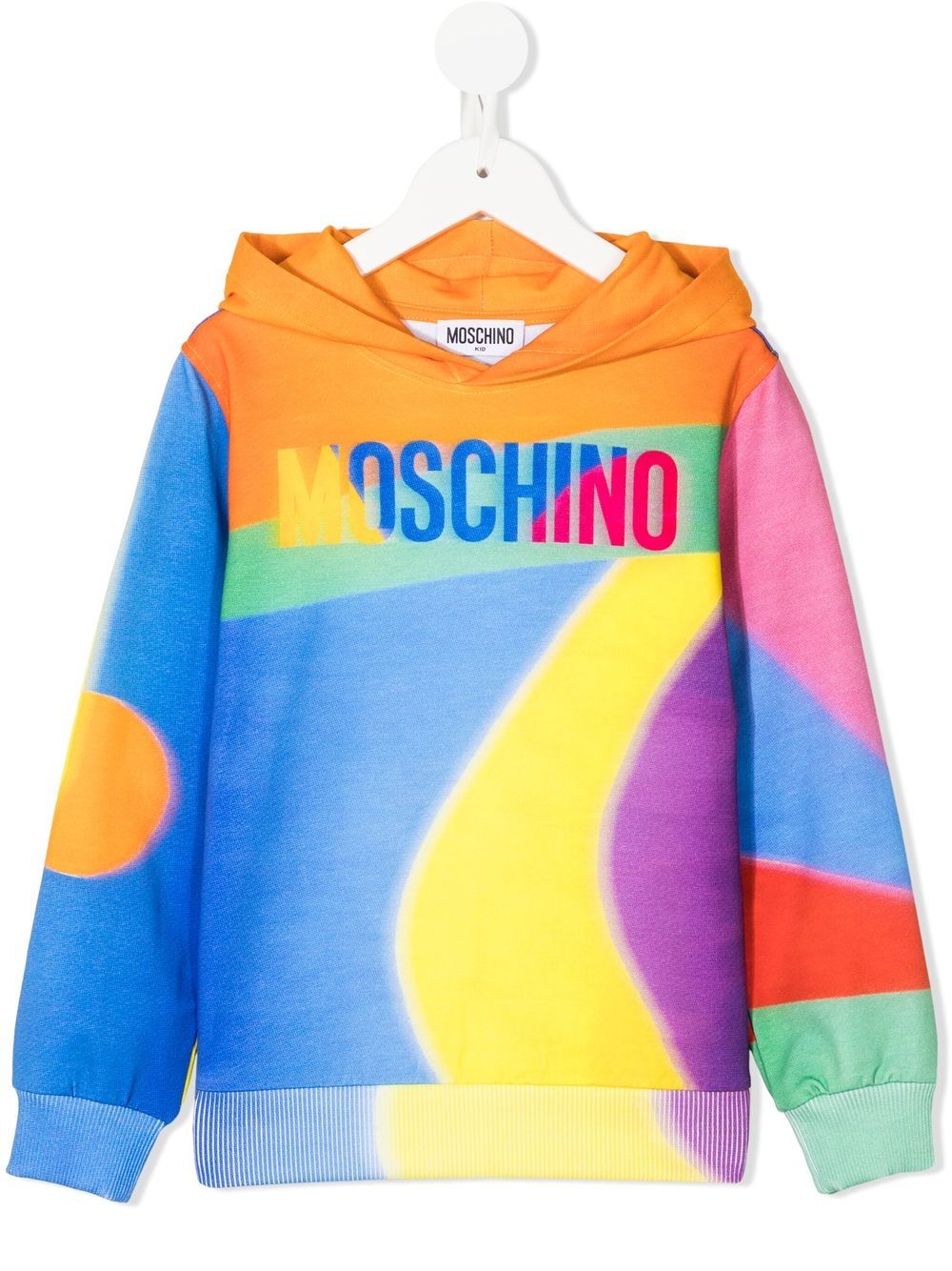 Moschino Kids logo colour-block hoodie - Blue von Moschino Kids