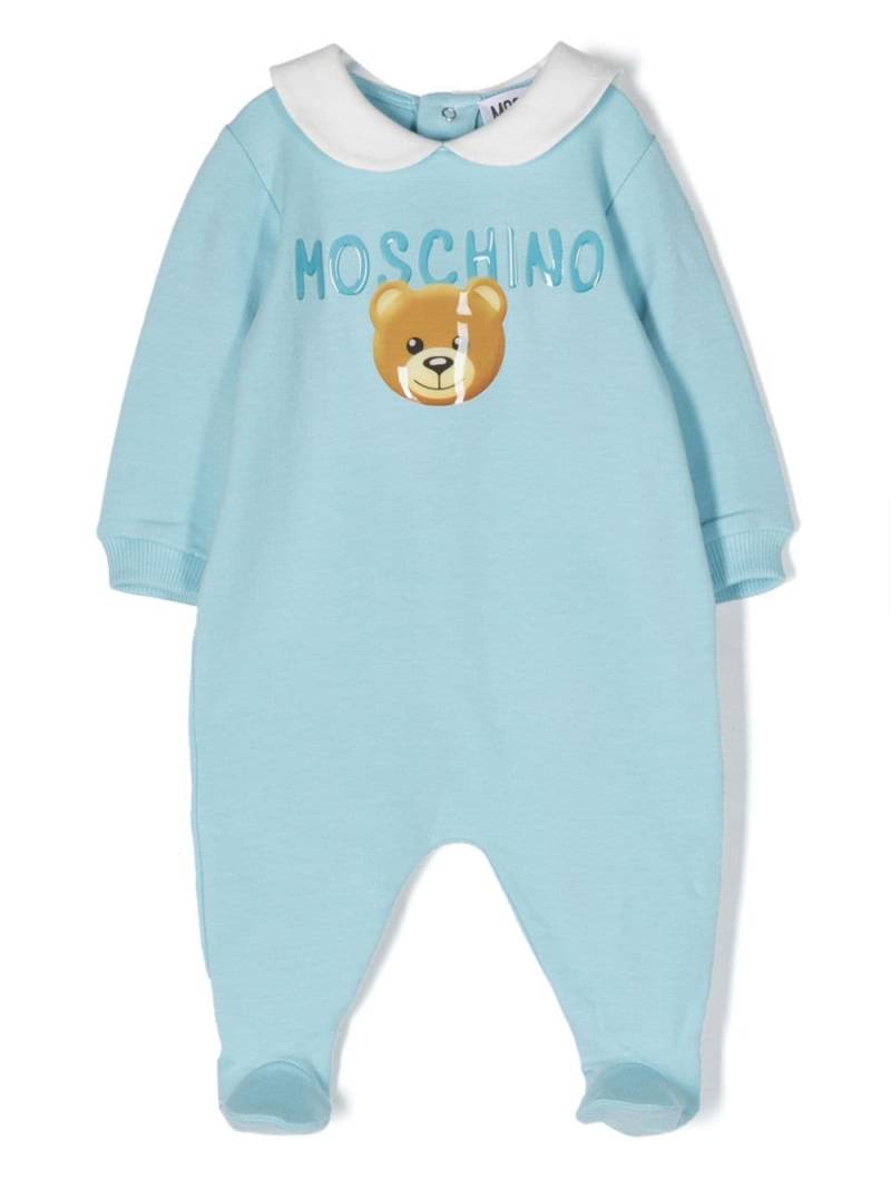 Moschino Kids logo-embossed stretch-cotton pyjama - Blue von Moschino Kids