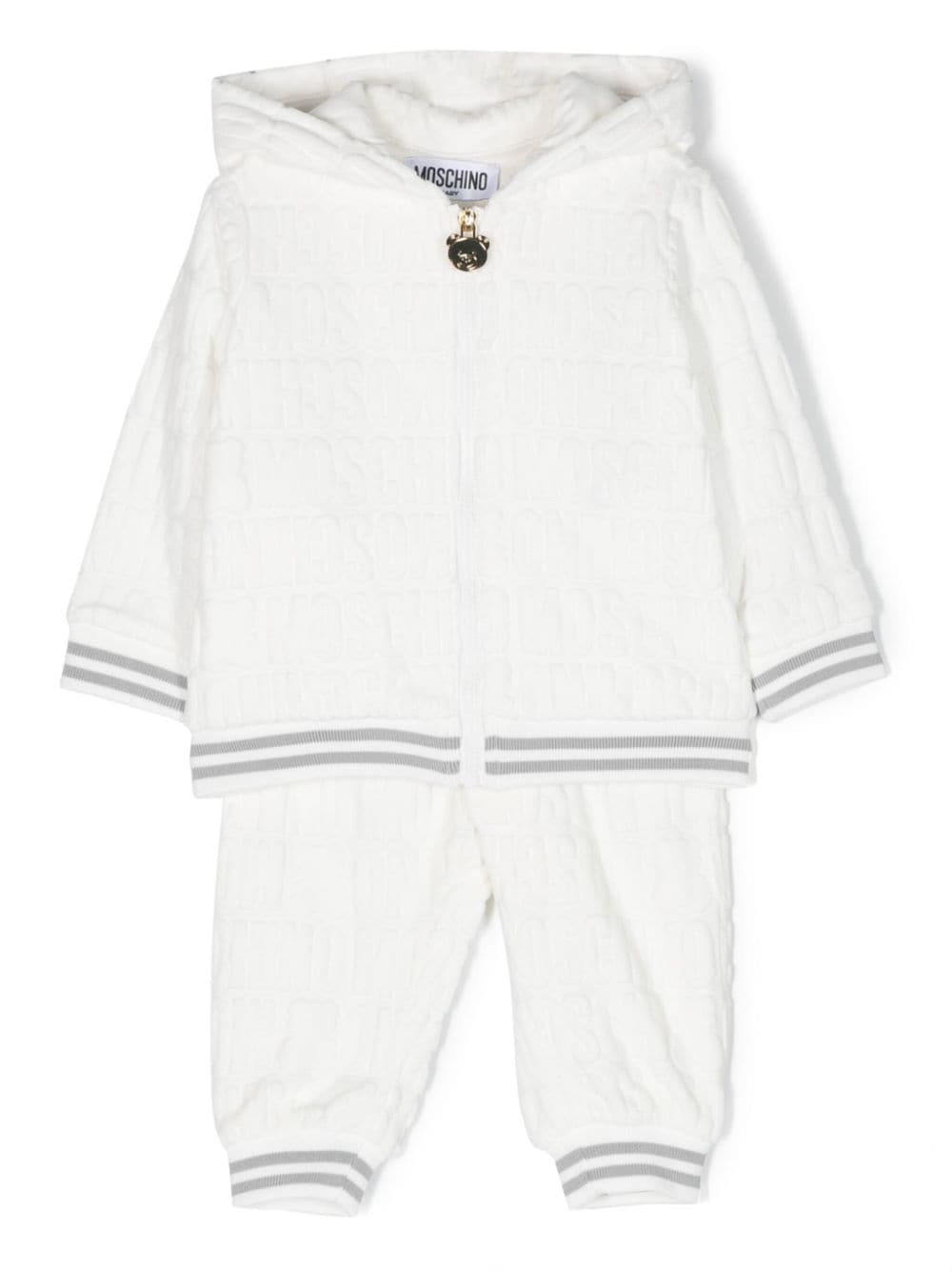 Moschino Kids logo-embossed terry-cloth tracksuit - White von Moschino Kids