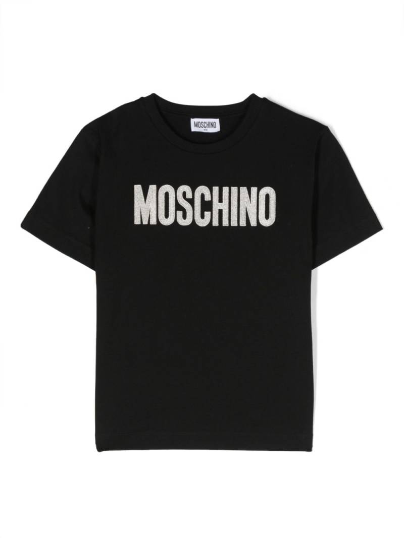 Moschino Kids logo-embroidered cotton T-shirt - Black von Moschino Kids