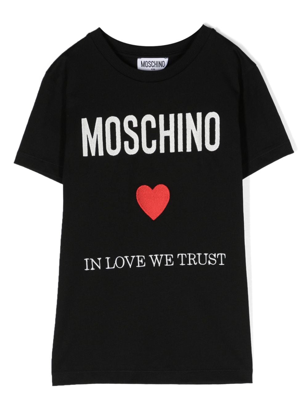 Moschino Kids logo-embroidered cotton T-shirt - Black von Moschino Kids