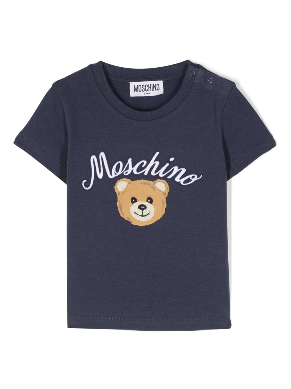 Moschino Kids logo-embroidered cotton T-shirt - Blue von Moschino Kids