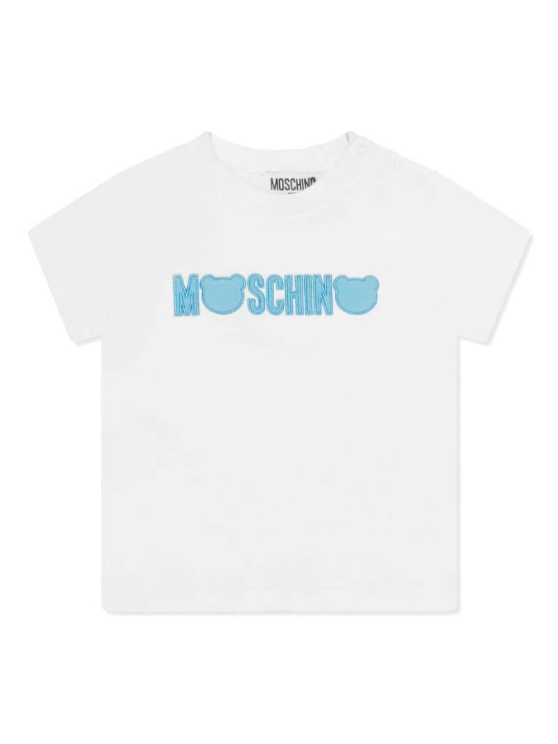 Moschino Kids logo-embroidered cotton T-shirt - White von Moschino Kids
