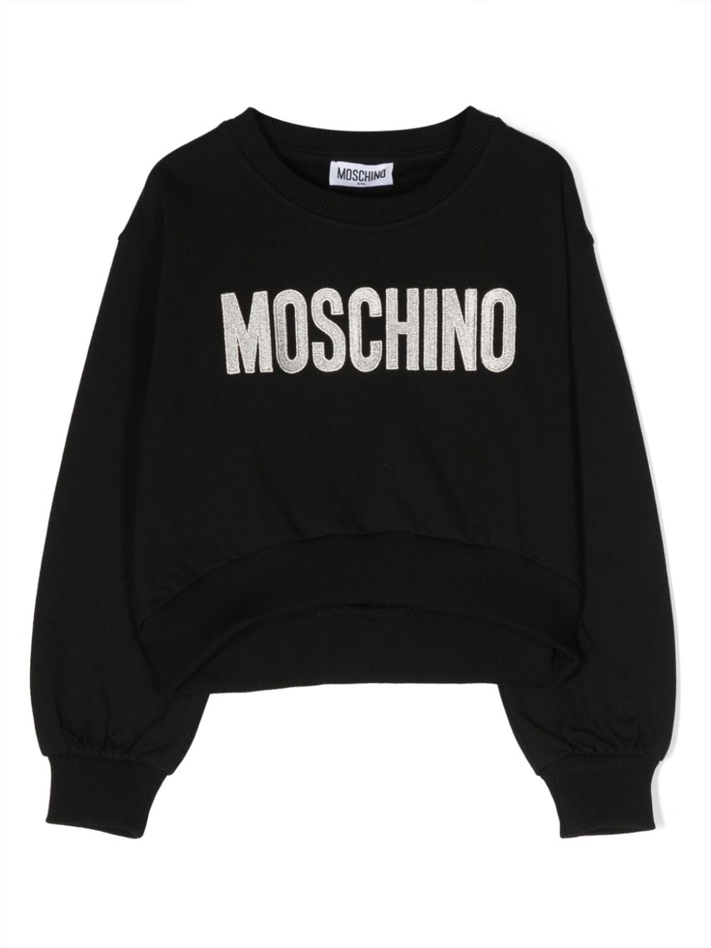 Moschino Kids logo-embroidered jersey sweatshirt - Black von Moschino Kids