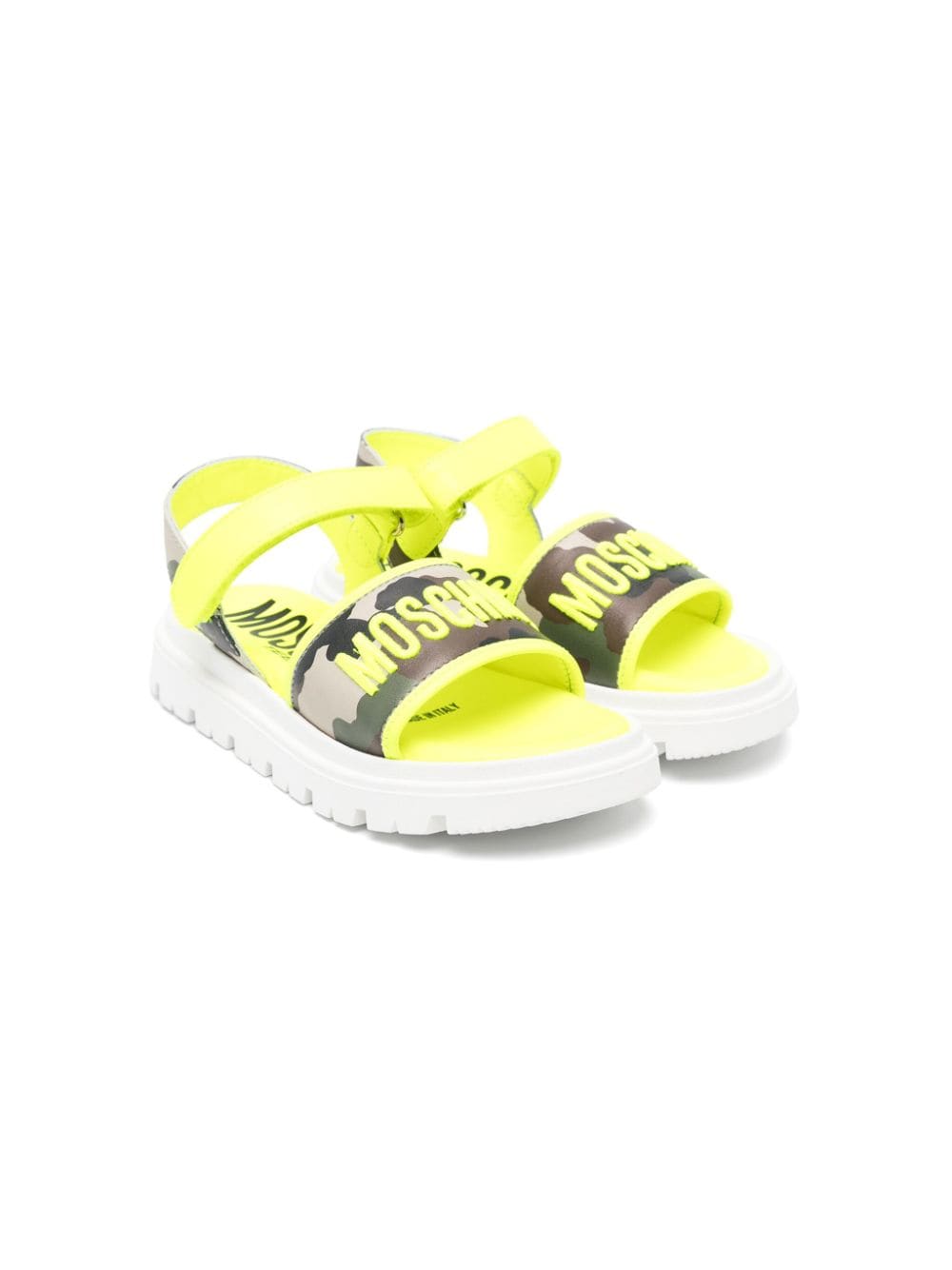 Moschino Kids logo-embroidered leather sandals - Yellow von Moschino Kids