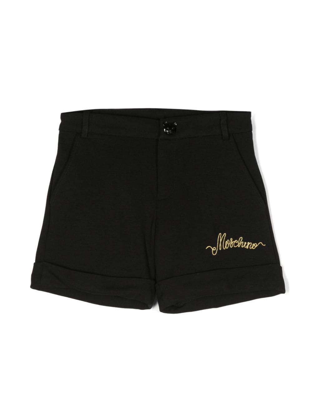 Moschino Kids logo-embroidered shorts - Black von Moschino Kids