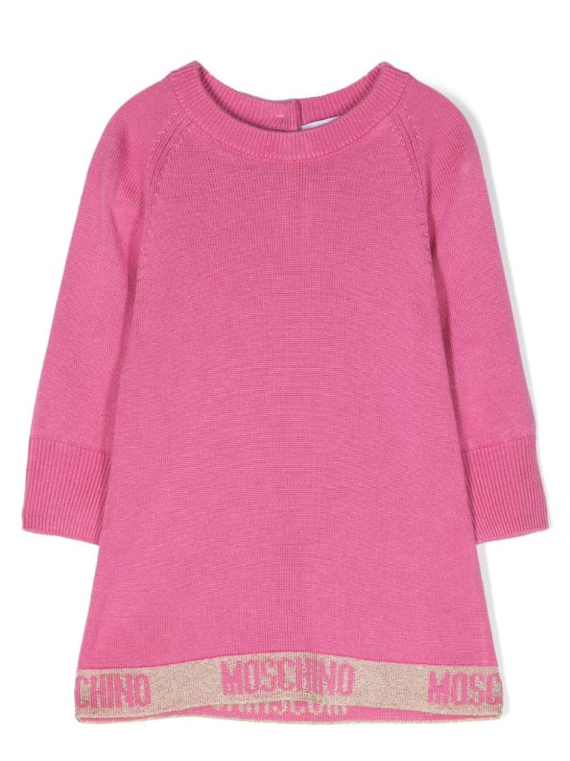 Moschino Kids logo-jacquard fine-knit dress - Pink von Moschino Kids