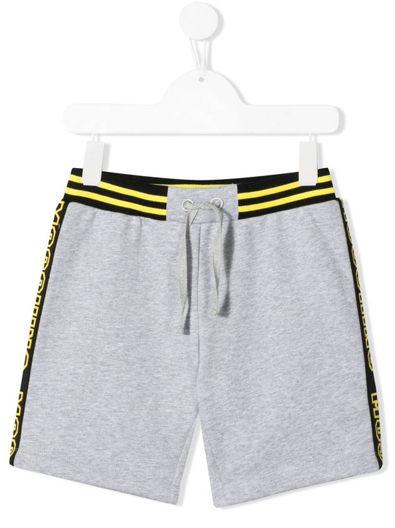 Moschino Kids logo lined track shorts - Grey von Moschino Kids