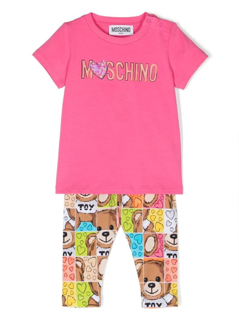 Moschino Kids logo-print T-shirt and leggings set - Pink von Moschino Kids