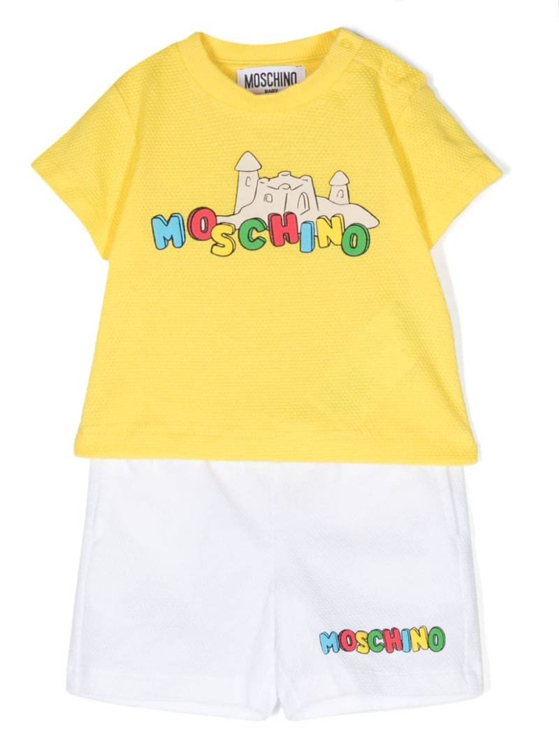 Moschino Kids logo-print T-shirt and shorts set - Yellow von Moschino Kids