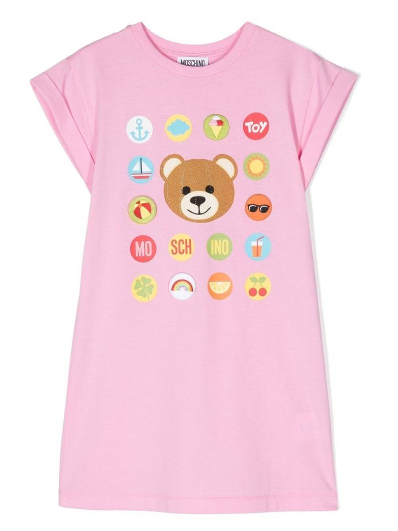 Moschino Kids logo print T-shirt dress - Pink von Moschino Kids