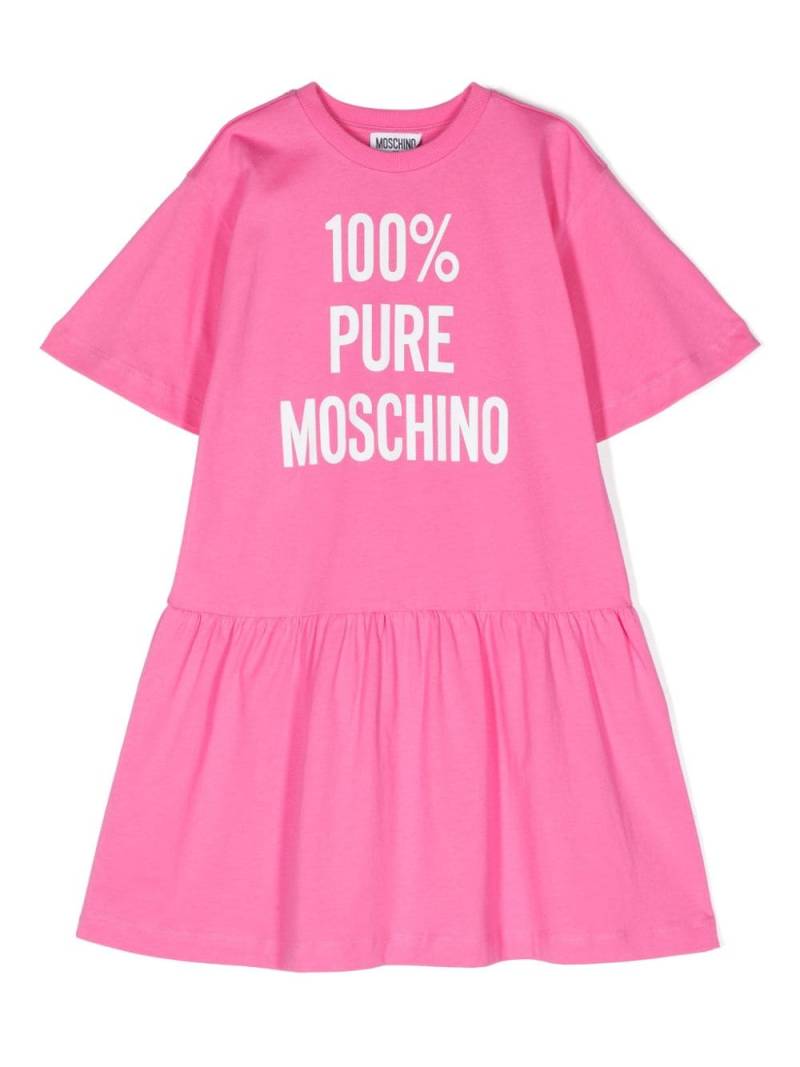 Moschino Kids logo-print cotton dress - Pink von Moschino Kids