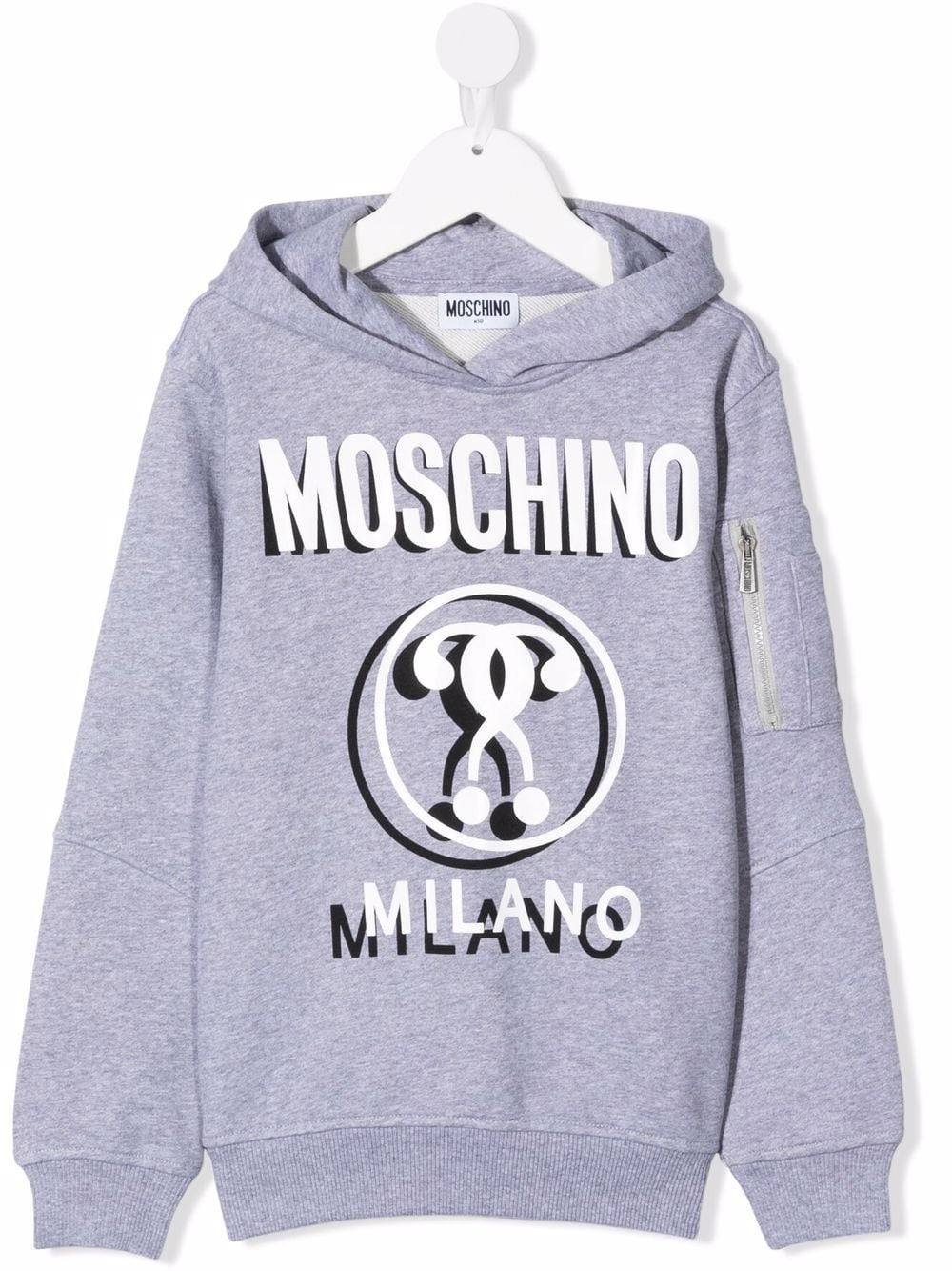 Moschino Kids logo-print cotton hoodie - Grey von Moschino Kids