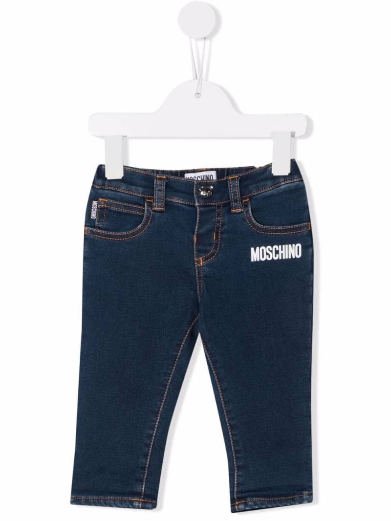 Moschino Kids logo-print cotton jeans - Blue von Moschino Kids