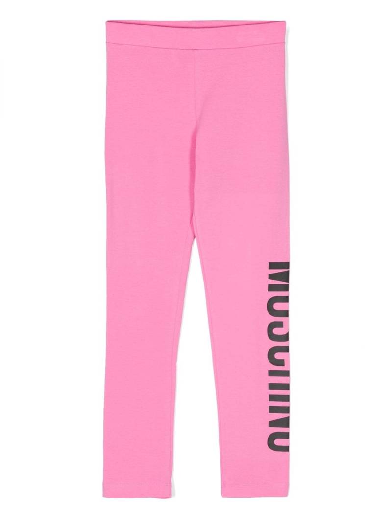 Moschino Kids logo-print cotton leggings - Pink von Moschino Kids