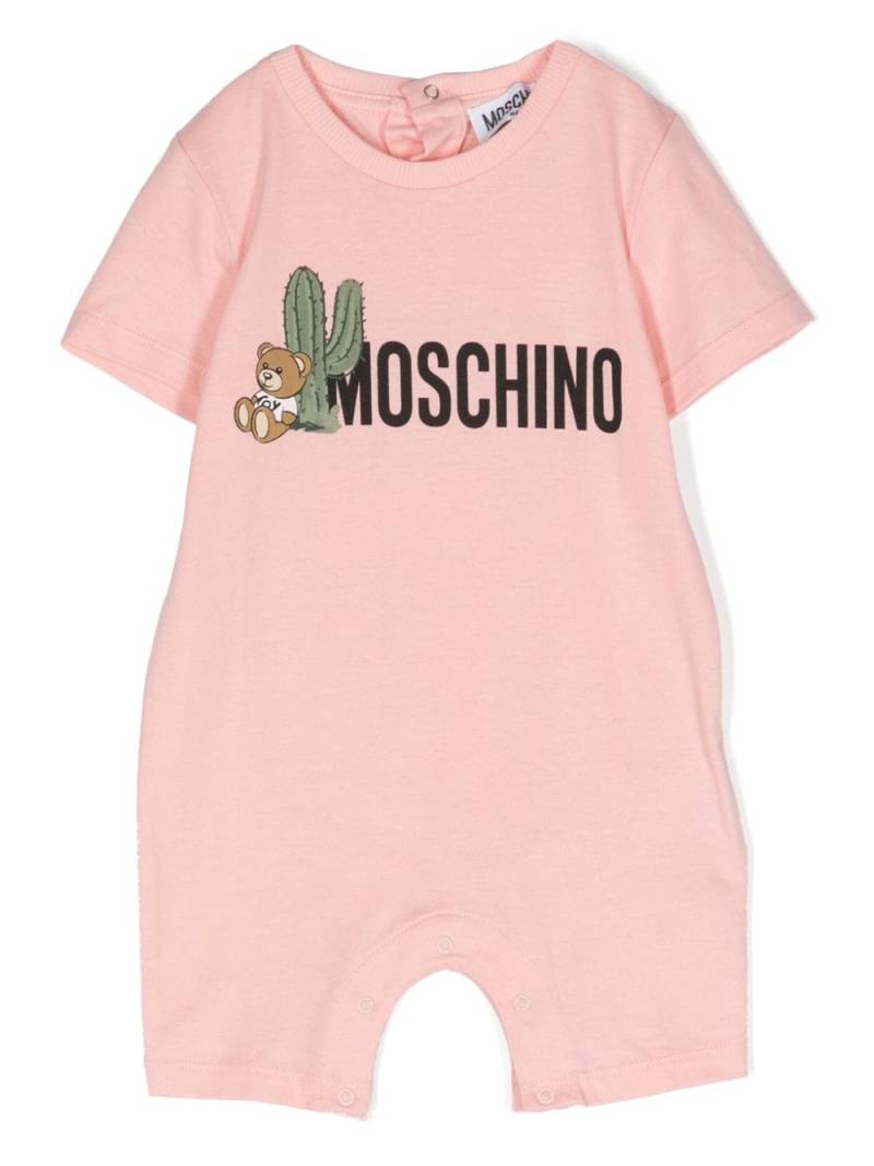 Moschino Kids logo-print cotton romper - Pink von Moschino Kids