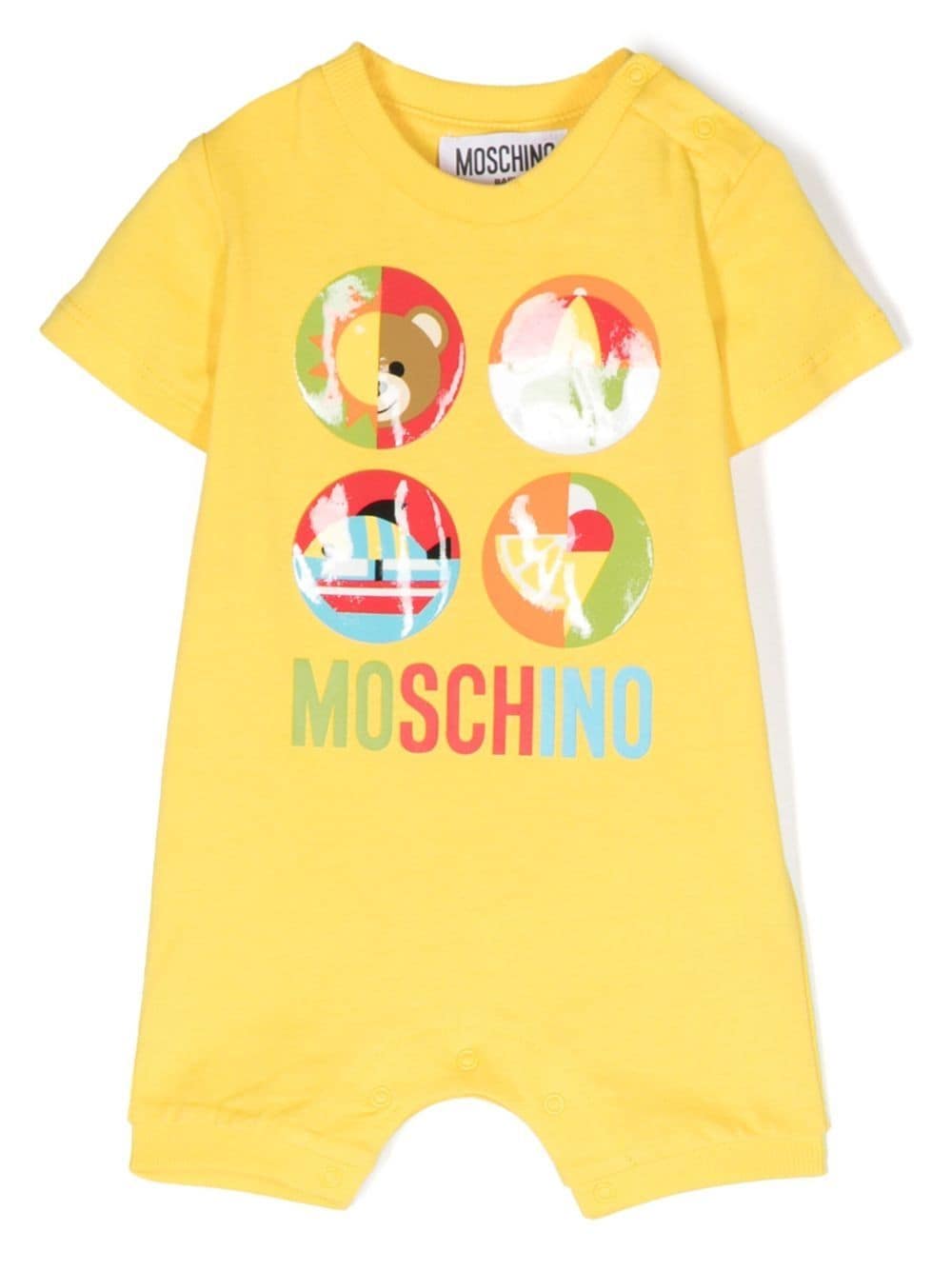 Moschino Kids logo-print cotton romper - Yellow von Moschino Kids