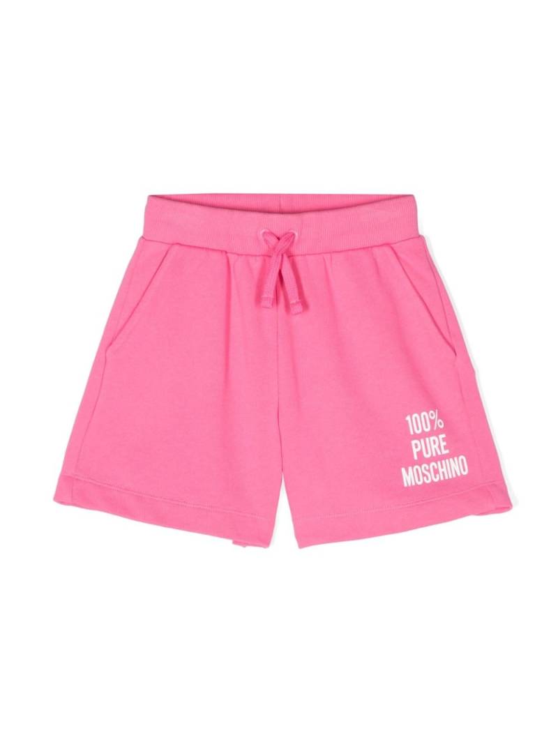 Moschino Kids logo-print cotton shorts - Pink von Moschino Kids