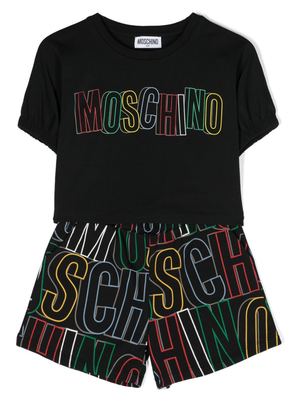 Moschino Kids logo-print cotton shorts set - Black von Moschino Kids