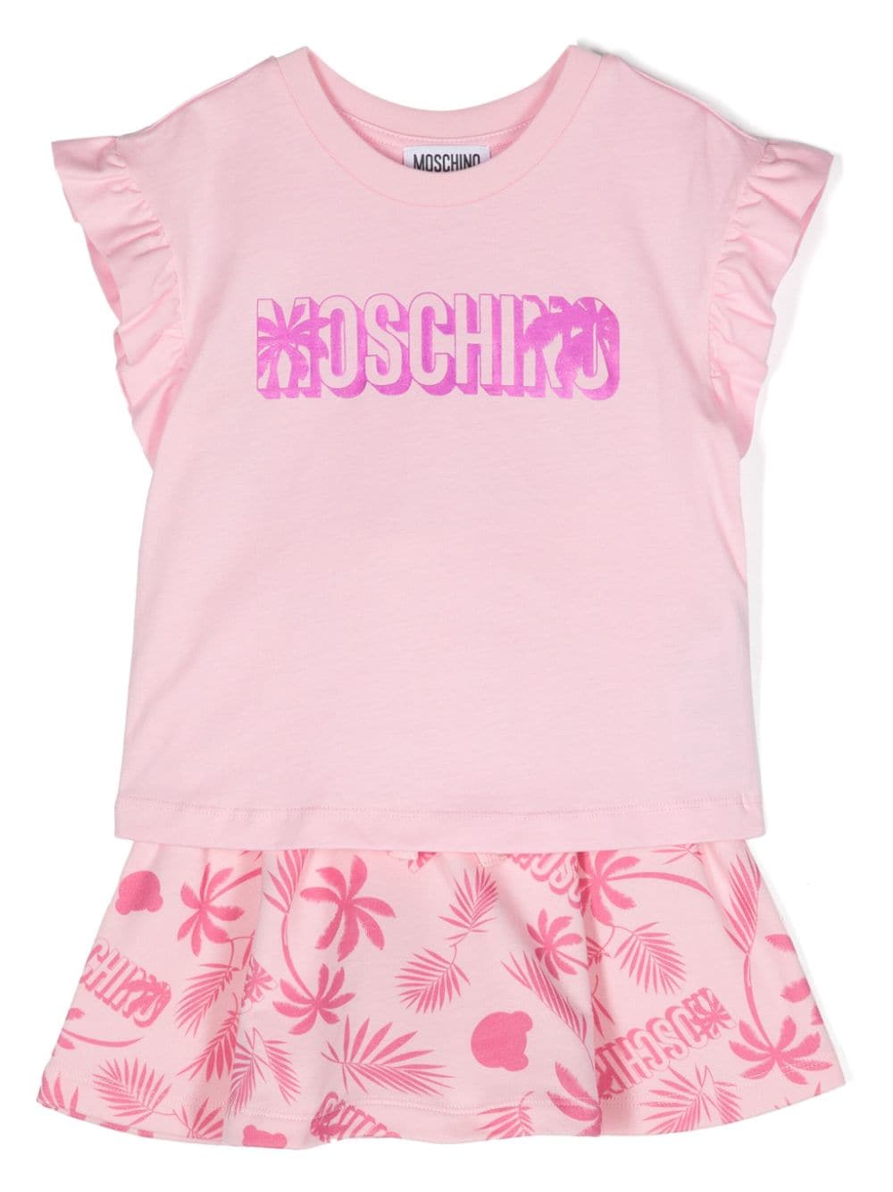 Moschino Kids logo-print cotton skirt set - Pink von Moschino Kids