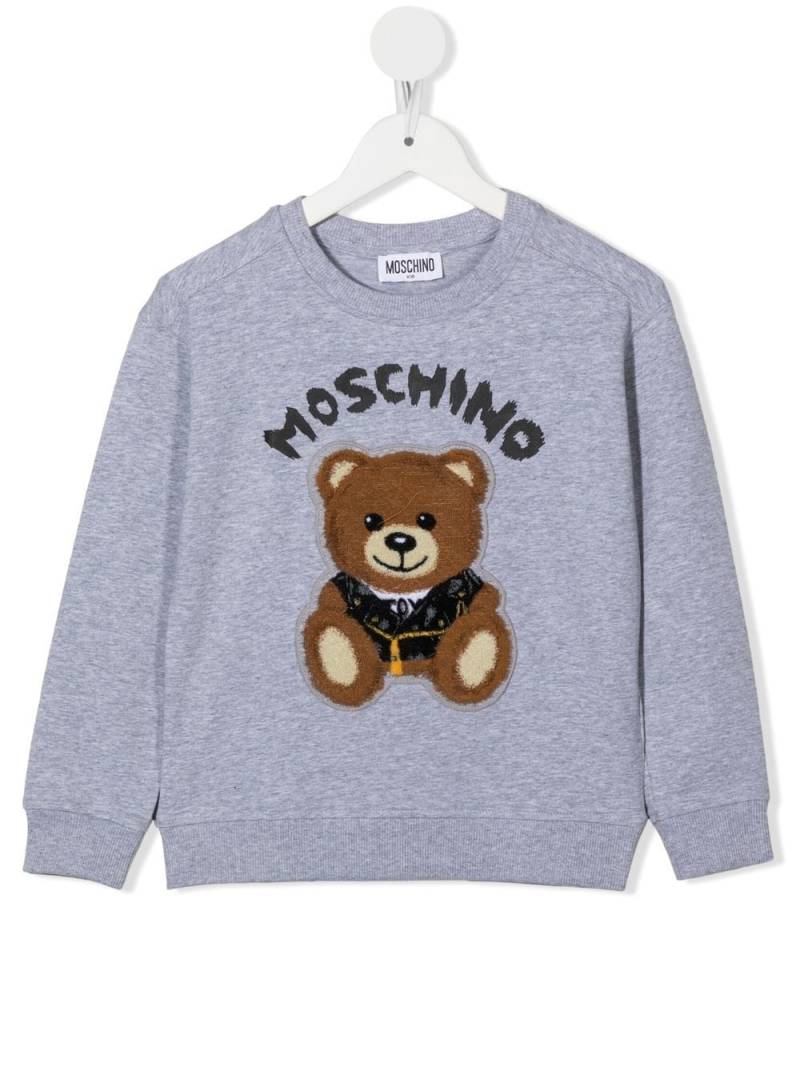 Moschino Kids logo-print cotton sweatshirt - Grey von Moschino Kids