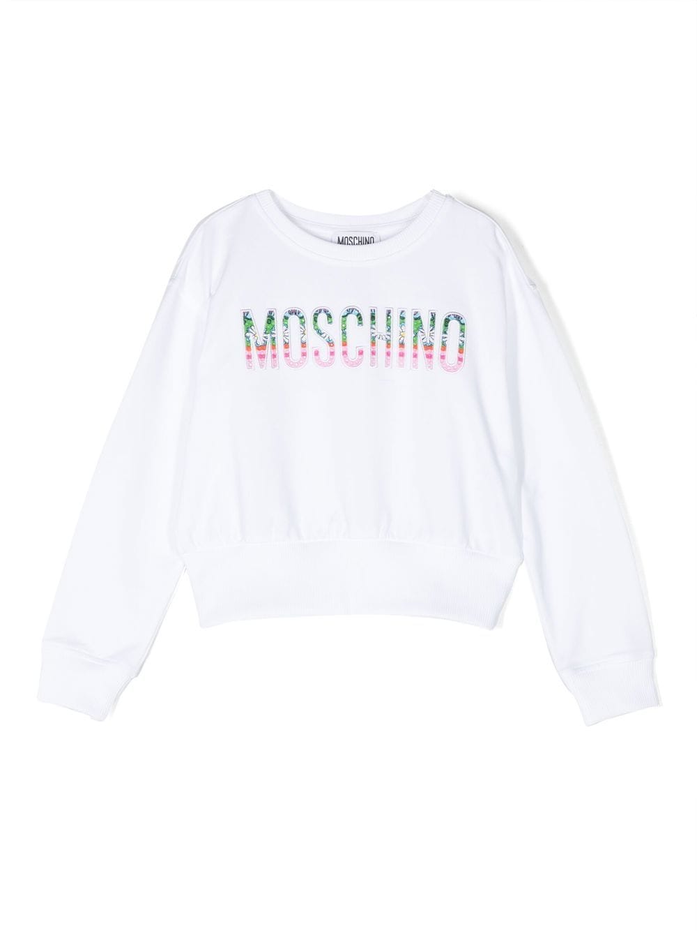 Moschino Kids logo-print detail sweatshirt - White von Moschino Kids