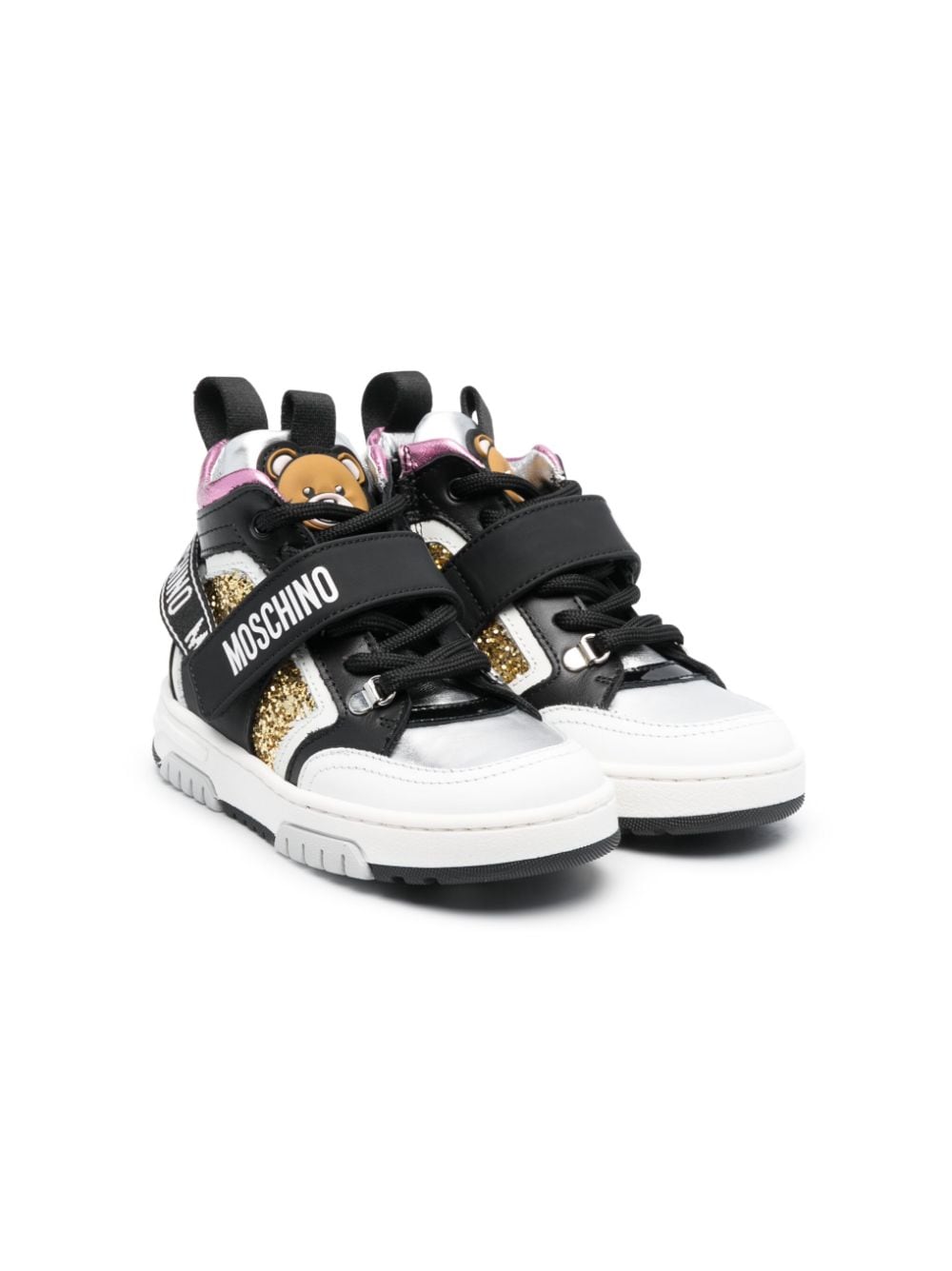 Moschino Kids logo-print glitter-detail sneakers - Black von Moschino Kids