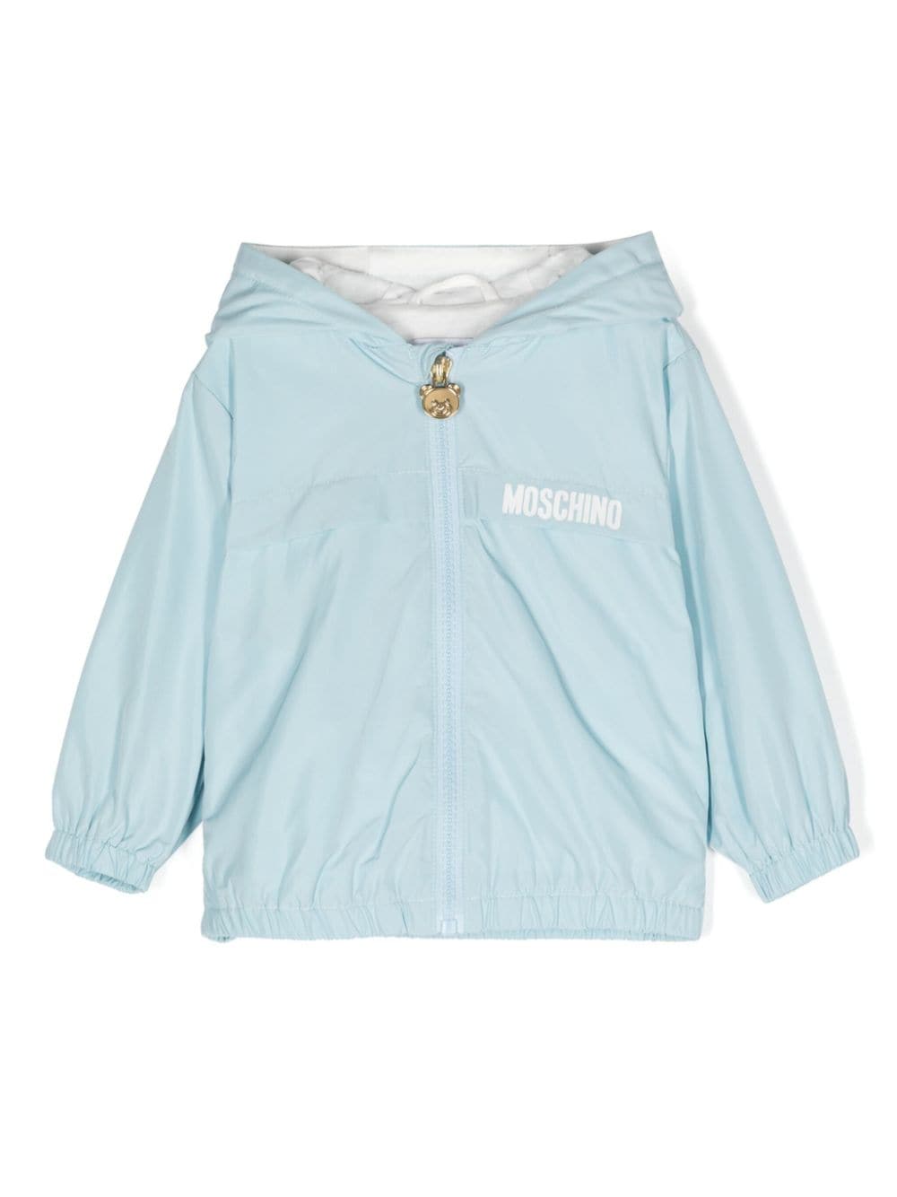 Moschino Kids logo-print hooded jacket - Blue von Moschino Kids