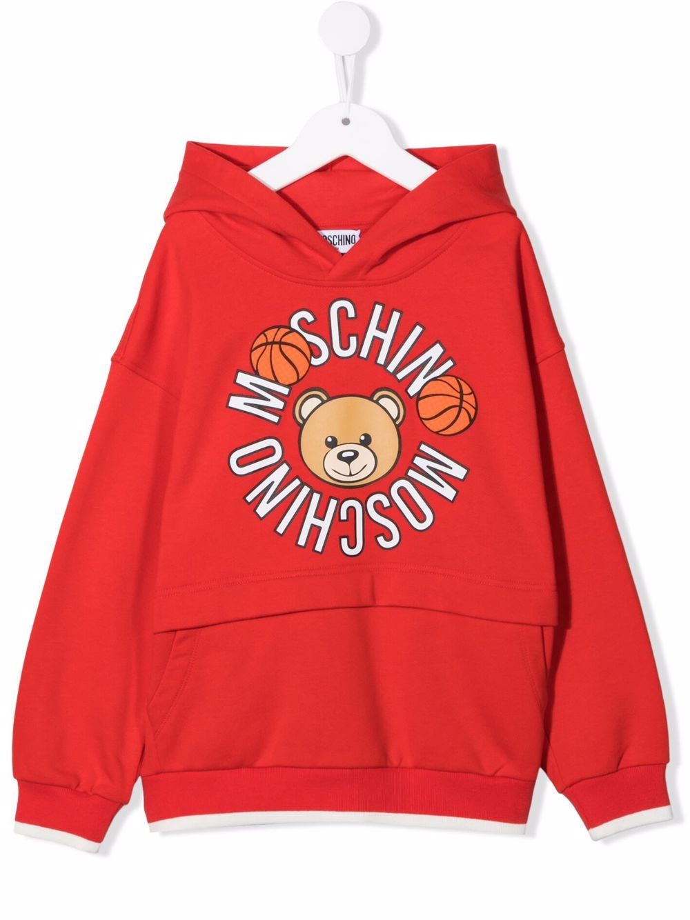 Moschino Kids logo-print hoodie - Red von Moschino Kids