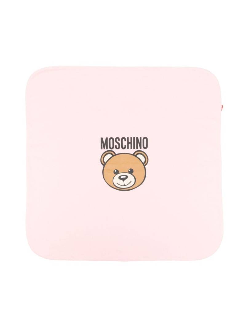 Moschino Kids logo-print jersey blanket - Pink von Moschino Kids