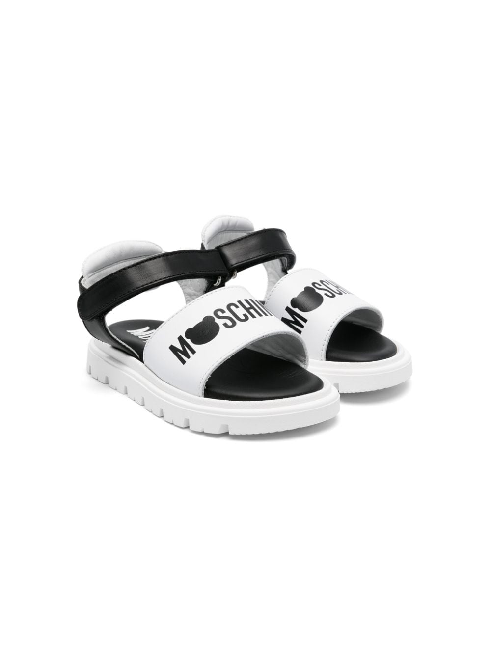 Moschino Kids logo-print leather sandals - Black von Moschino Kids