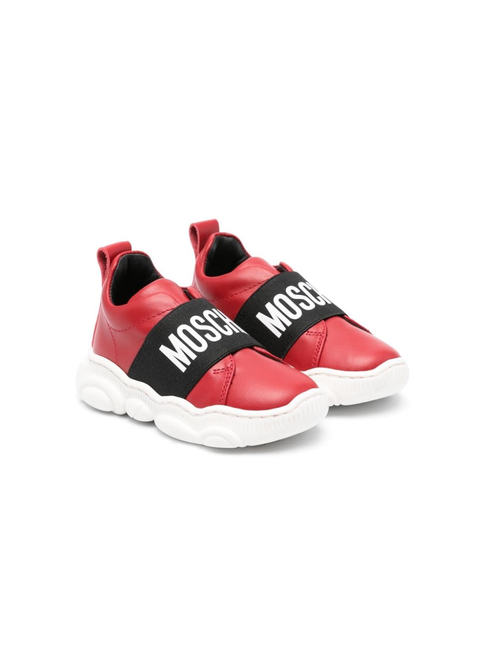 Moschino Kids logo-print leather sneakers - Red von Moschino Kids