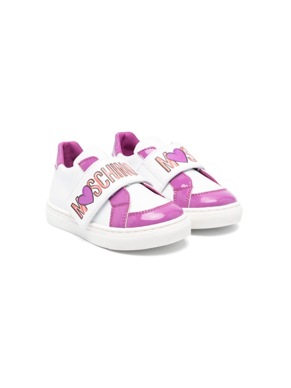 Moschino Kids logo-print leather sneakers - White von Moschino Kids