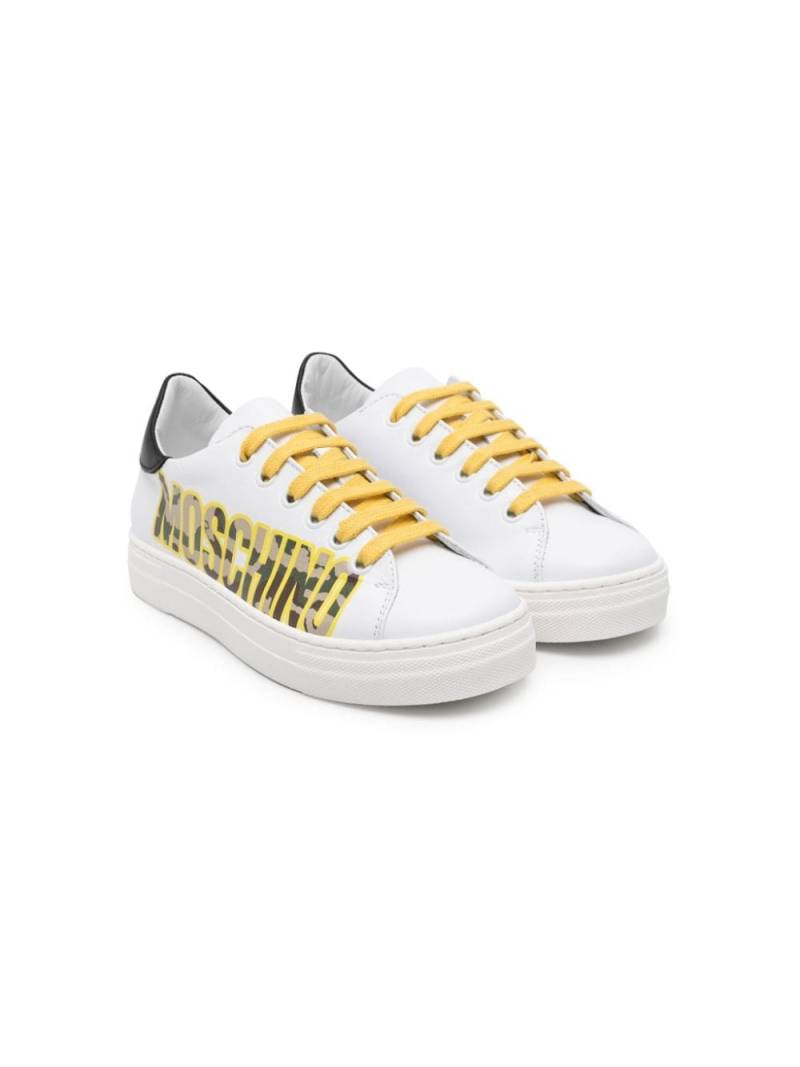 Moschino Kids logo-print lether sneakers - White von Moschino Kids