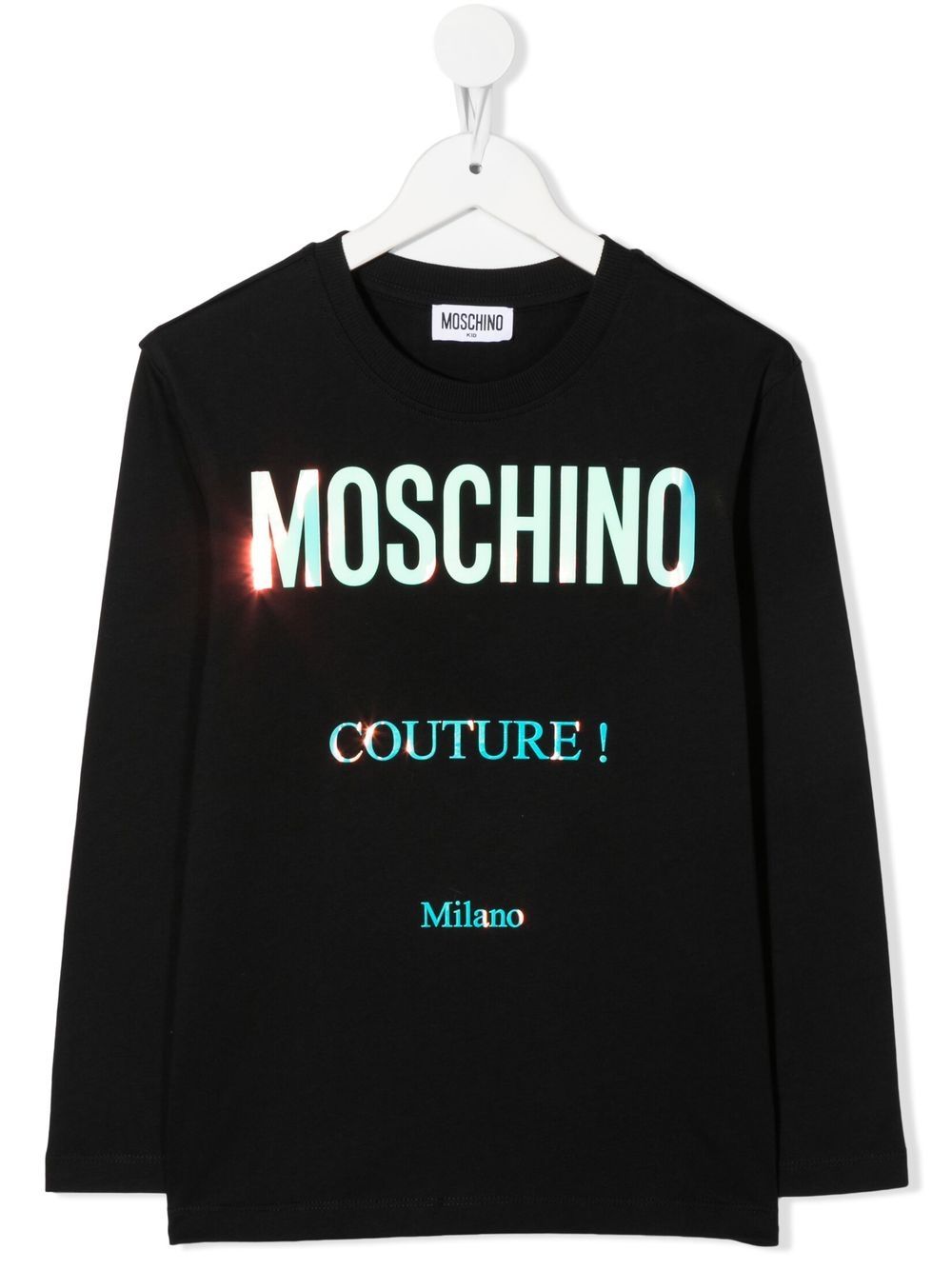 Moschino Kids logo-print long-sleeve T-shirt - Black von Moschino Kids