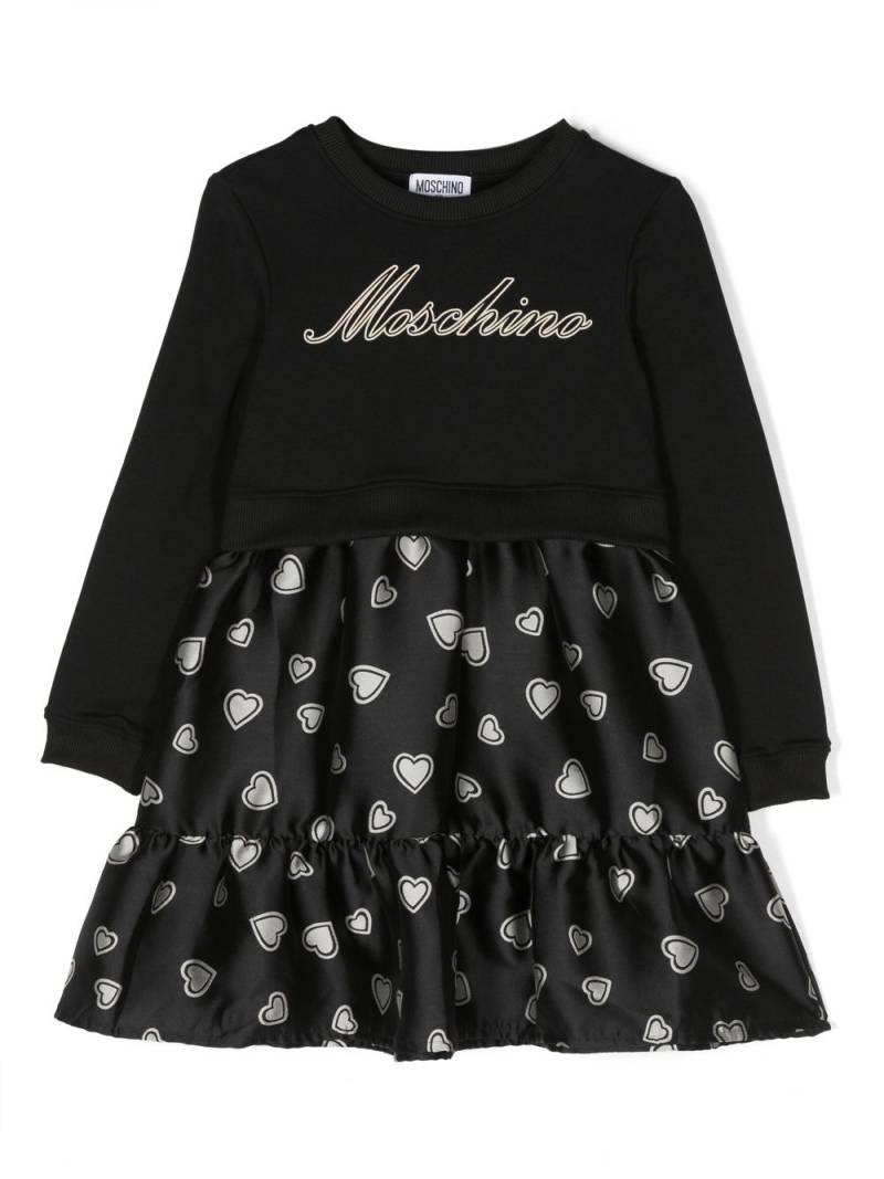 Moschino Kids logo-print long-sleeve dress - Black von Moschino Kids