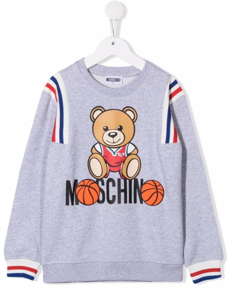 Moschino Kids logo-print long-sleeve sweatshirt - Grey von Moschino Kids