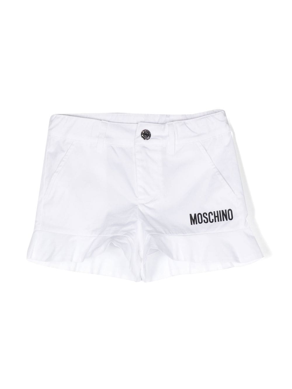 Moschino Kids logo-print peplum style shorts - White von Moschino Kids