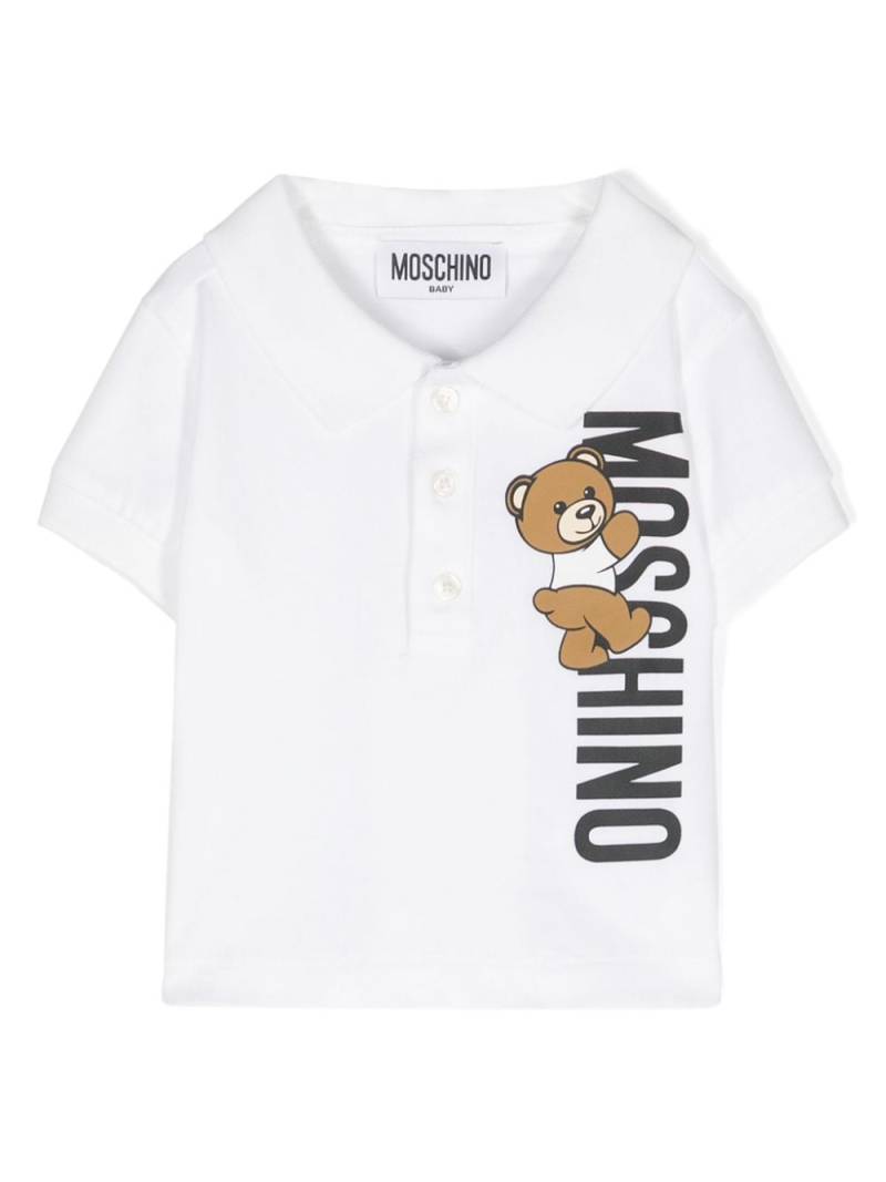 Moschino Kids logo-print polo - White von Moschino Kids