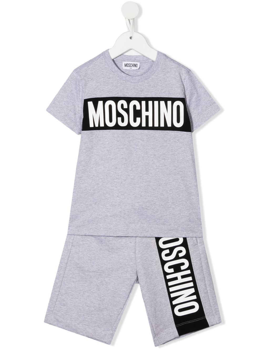 Moschino Kids logo-print short set - Grey von Moschino Kids