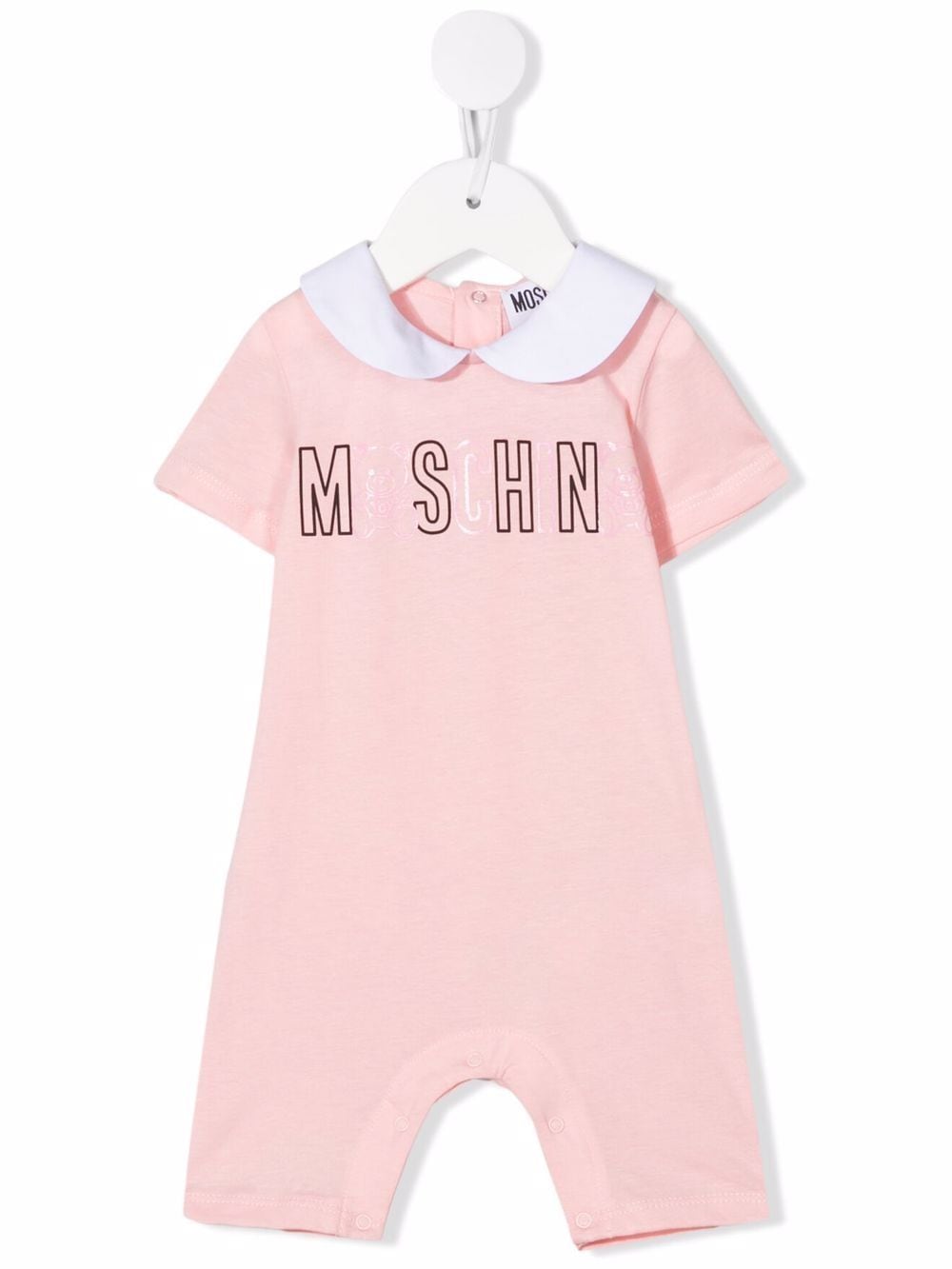 Moschino Kids logo-print shortsleeved babygrow - Pink von Moschino Kids