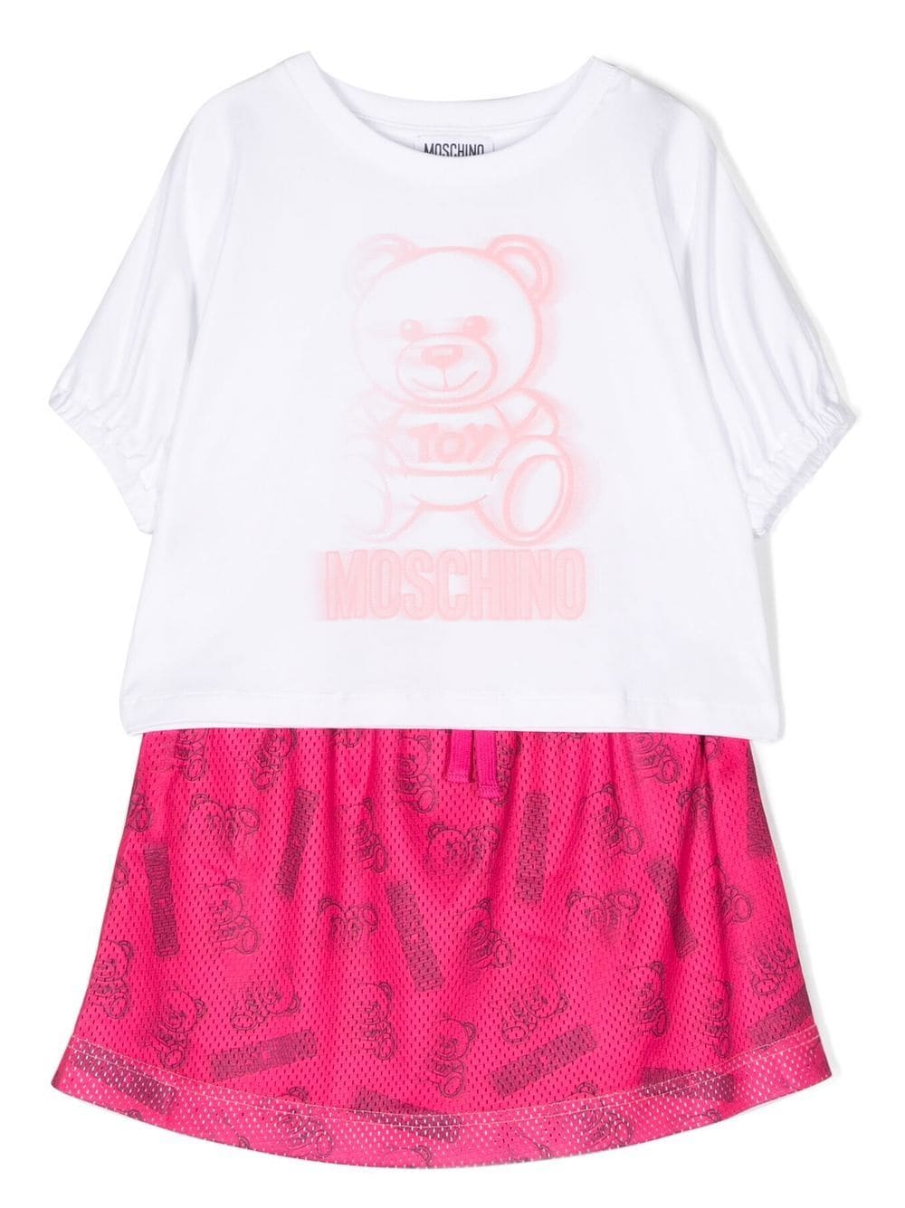 Moschino Kids logo-print skirt and T-shirt set - Pink von Moschino Kids