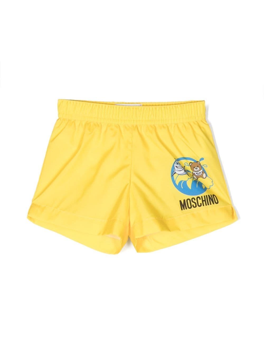 Moschino Kids logo-print slip-on swim shorts - Yellow von Moschino Kids