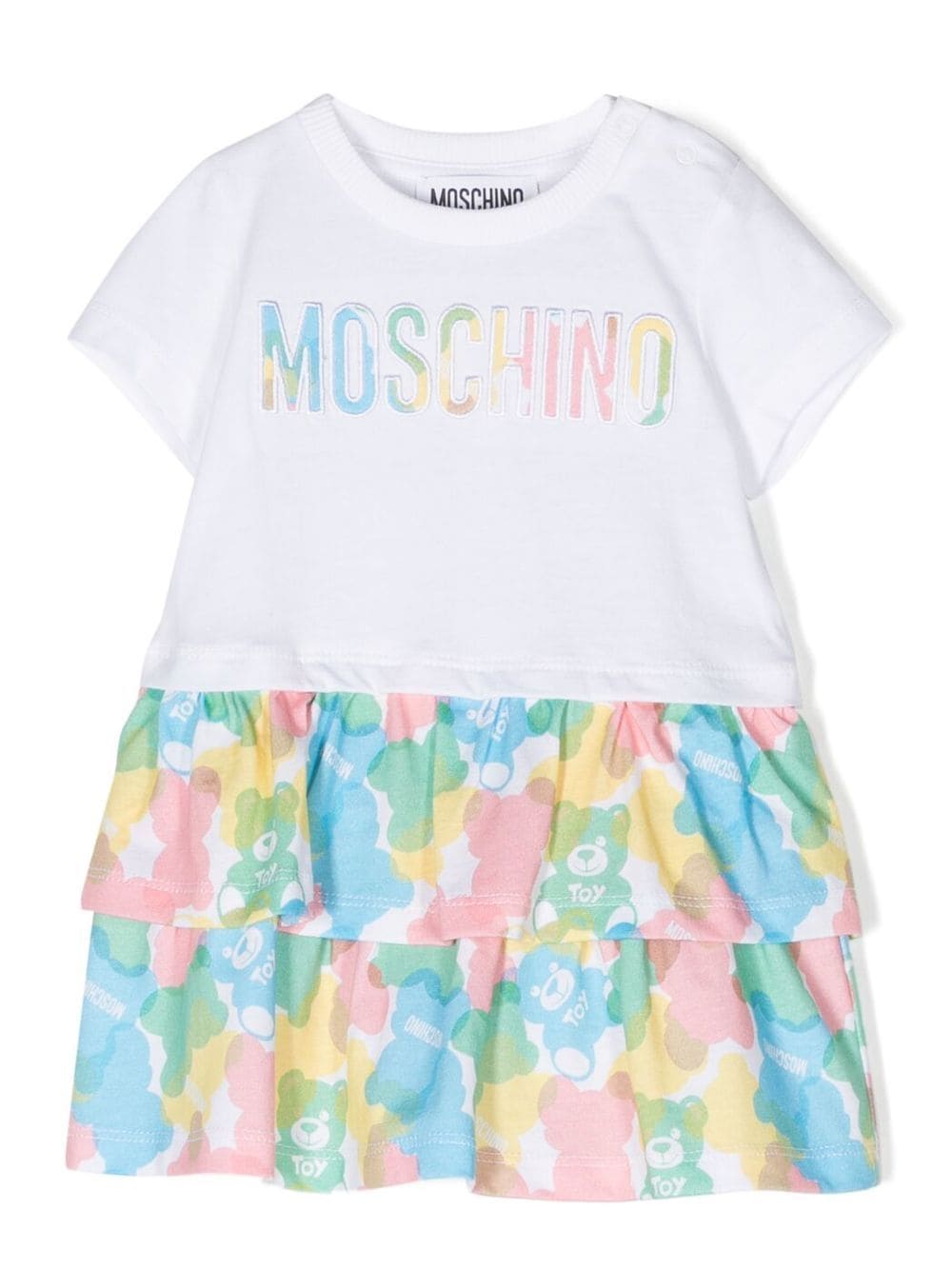 Moschino Kids logo-print smock dress - White von Moschino Kids